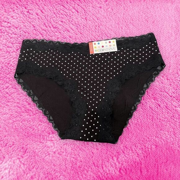 Polka Dot Black Bikini Panty - Picture 1 of 5